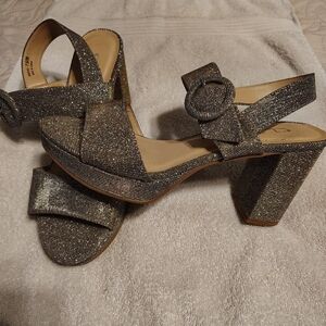 CL by Laundry Gold Glitter Heels